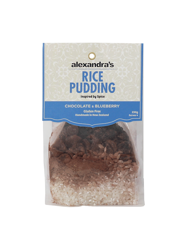 Chocolate and Blueberry Rice Pudding
